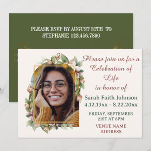 Firande i Life Boho Blommigt Arch Photo Funeral Spara Datumet