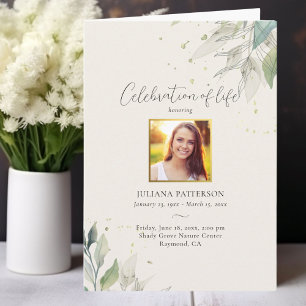 Firande i Life Botanicals, Photos Funeral Program