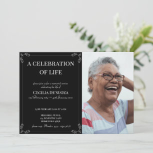 Firande i Life Elegant Anpassningsbar Photo Memori Inbjudningar
