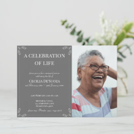 Firande i Life Elegant Funeral Anpassningsbar Phot Inbjudningar