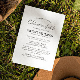 Firande i Life Elegant Funeral Inbjudningar