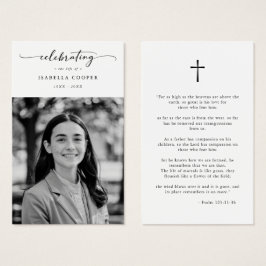 Firande i Life Elegant Funeral Prayer Card Visitkort