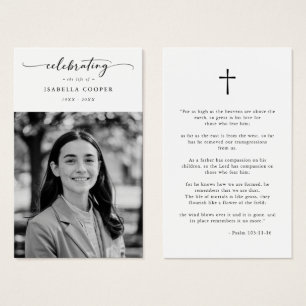 Firande i Life Elegant Funeral Prayer Card Visitkort