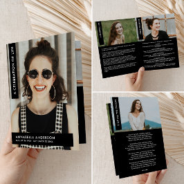 Firande i Life Elegant Modern Foldad Funeral Program