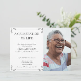 Firande i Life Elegant White Funeral Anpassningsba Inbjudningar
