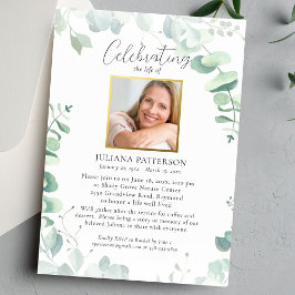 Firande i Life Eucalyptus Funeral Photos Inbjudningar