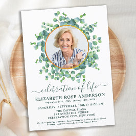 Firande i Life Eucalyptus Greenery Photo Inbjudningar