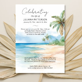 Firande i Life Foto Tropical Beach Funeral Inbjudningar
