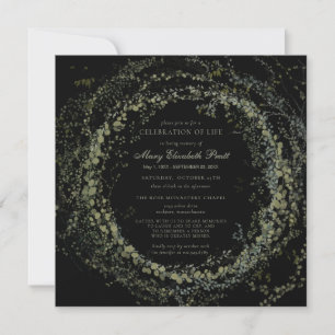 Firande i Life Funeral Boho Botanical Square Inbjudningar
