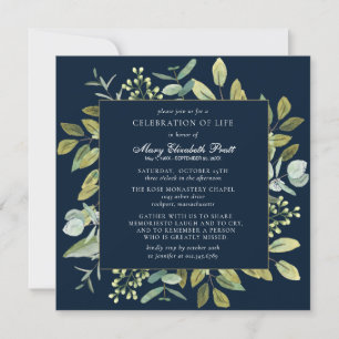 Firande i Life Funeral Memorial Botanical Inbjudningar