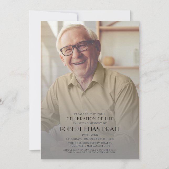 Firande i Life Funeral Personlig Photo Inbjudningar (Framsida)