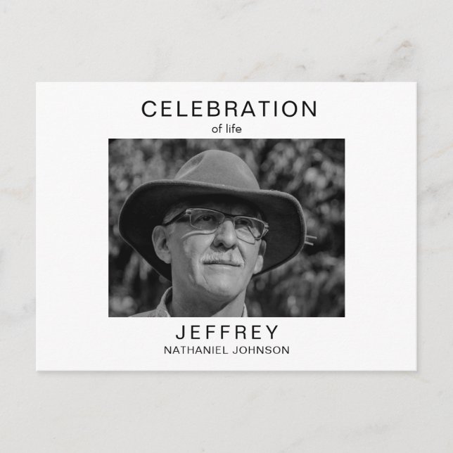 Firande i Life-Gathering B/W-fotoinbjudan Vykort (Framsida)