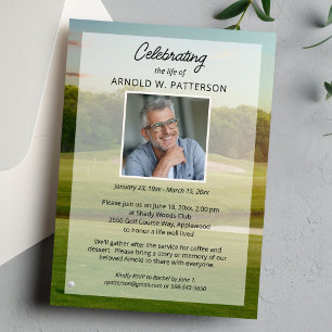 Firande i Life Golf ThLED Photo Funeral Inbjudningar