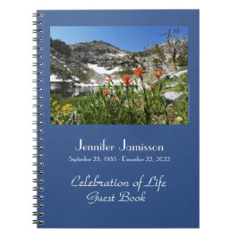 Firande i Life Guest Bok Alpine Wildblommor Anteckningsbok Med Spiral