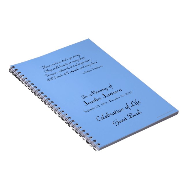 Firande i Life Guest Bok Blek Blue Notebook Anteckningsbok (Högra Sidan)