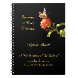 Firande i Life Guest Bok Butterfly Flower Anteckningsbok