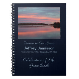 Firande i Life Guest Bok Fisherman vid Sunset Anteckningsbok