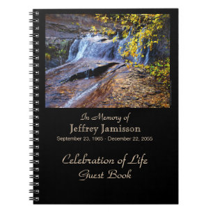 Firande i Life Guest Bok, hösten Waterfall Anteckningsbok Med Spiral