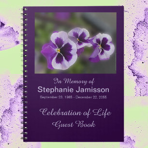 Firande i Life Guest Bok, Lila blommor Anteckningsbok