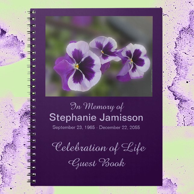 Firande i Life Guest Bok, Lila blommor Anteckningsbok (Skapare uppladdad)