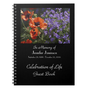 Firande i Life Guest Bok, Orange Poppies Anteckningsbok Med Spiral