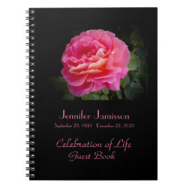 Firande i Life Guest Bok, Rosa ros Anteckningsbok