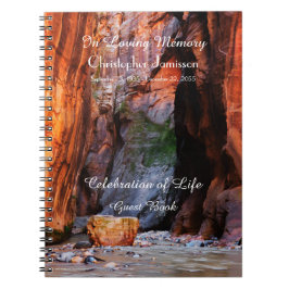 Firande i Life Guest Bok Zion Narrows Sten Anteckningsbok
