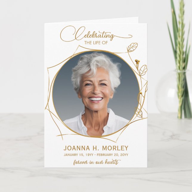 Firande i Life Guld fotobegravningsprogram Inbjudan (Framsida)