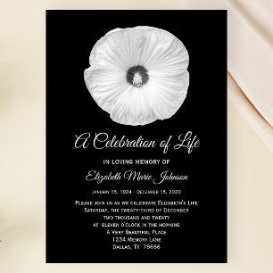 Firande i Life Hibiscus Blommigt Memorial Inbjudningar