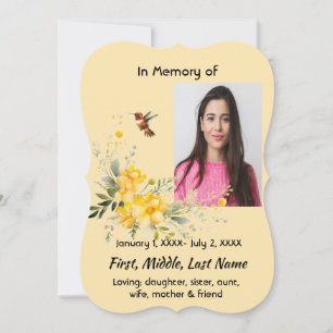 Firande i Life Hummingbird Gul ros Inbjudningar
