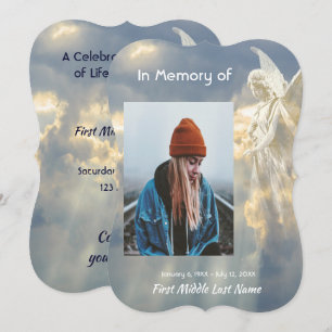 Firande i Life Inbjudan Angel Himmel Clouds