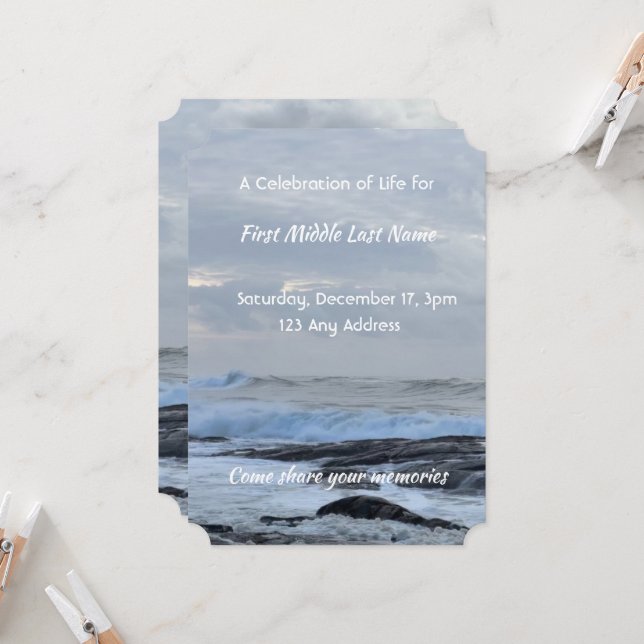 Firande i Life Inbjudan Storm Cloud Ocean Wave (Fram/Back In Situ)