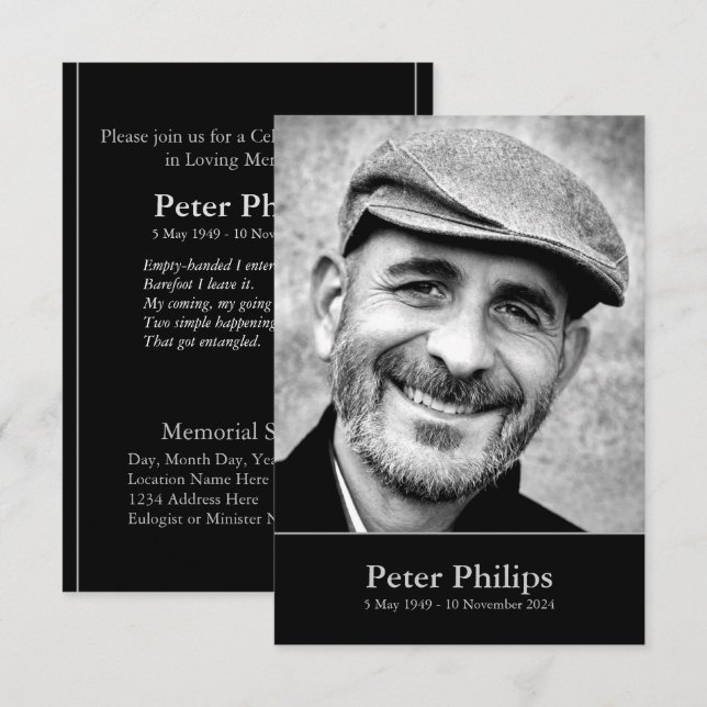 Firande i Life med inbjudan till foto 1-Anpassning (Fram/baksida)