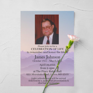 Firande i Life Memorial Funeral Inbjudningar