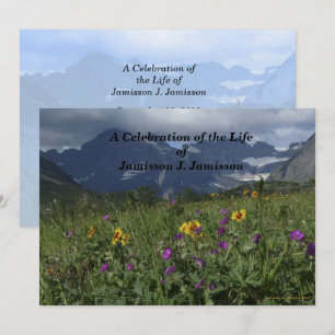 Firande i Life Memorial Mountain Wildblomma Inbjudningar