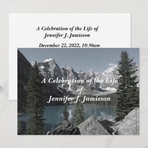 Firande i Life Memorial Service Mountain Sjö Inbjudningar