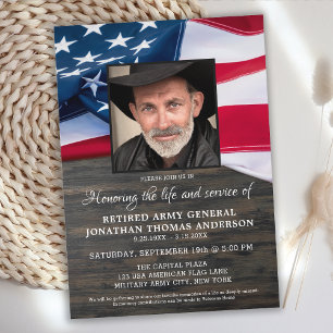 Firande i Life Militär Veteran American Flagga Inbjudningar
