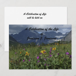 Firande i Life Mountain Wildblomme Scenery Inbjudningar