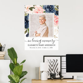 Firande i Life Navy Rosa Blommigt Photo Poster