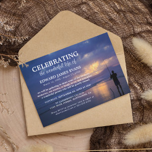 Firande i Life Ocean Fisherman Funeral Inbjudningar