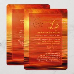 Firande i Life Ocean Sunset Horizon Inbjudningar