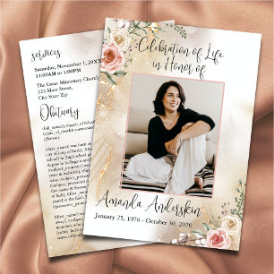 Firande i Life Peach och Guld Obituary Program