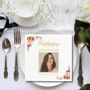 Firande i Life Photo Blommigt Memorial Pappersservett