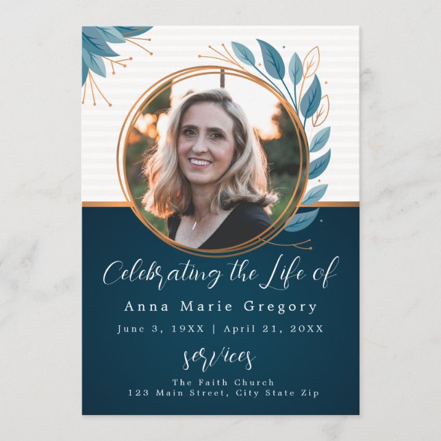 Firande i Life Photo Bronze Memorial Funeral Program (Framsida)