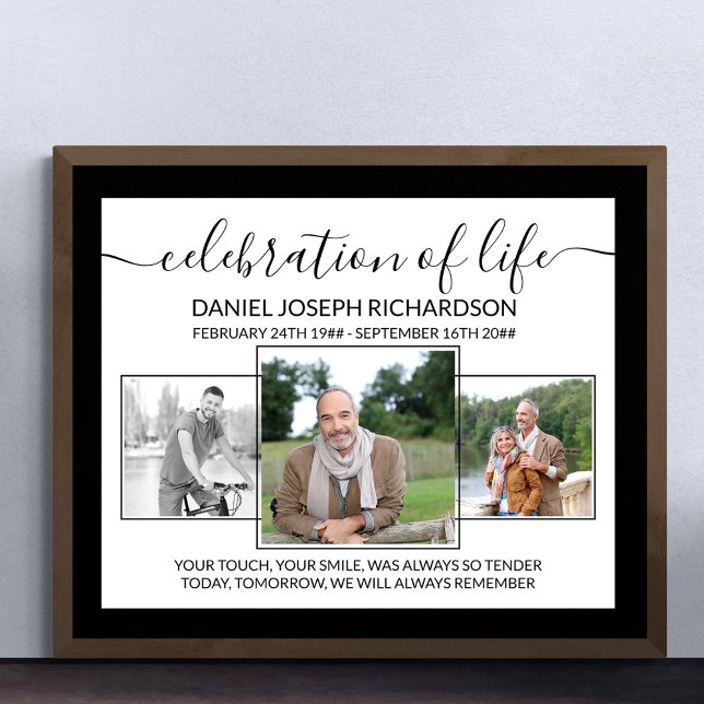 Firande i Life Photo Collage Memorial Verse Poster (Funeral memorial poster to order professionally printed or as a printable digital download)