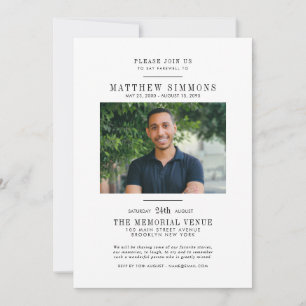 Firande i Life Photo Farewell Funeral Service Inbjudningar