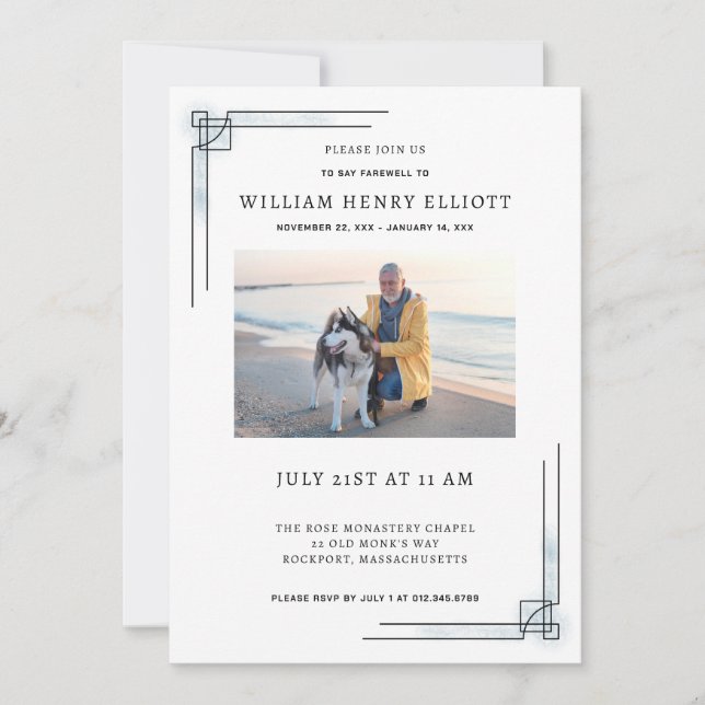 Firande i Life Photo Farewell Funeral Service Inbjudningar (Framsida)