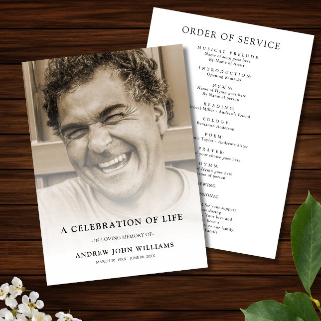 Firande i Life Photo Funeral Program (Celebration of Life Photo Program )