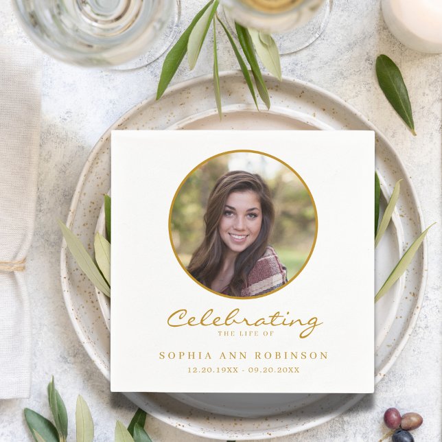 Firande i Life Photo Guld-skript Pappersservett (Skapare uppladdad)