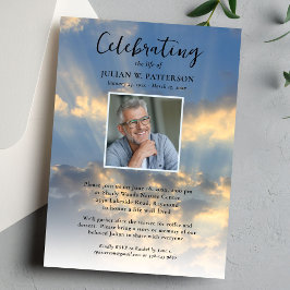 Firande i Life Photo Himlar Clouds begraver Inbjudningar